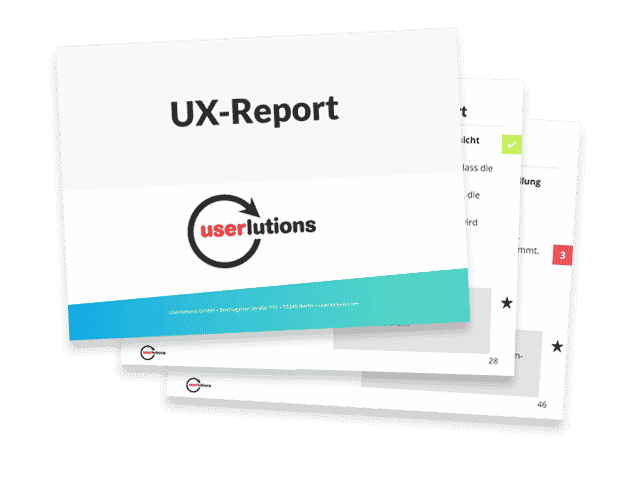 Kontakt Anfrage stellen, um UX-Report zu erhalten