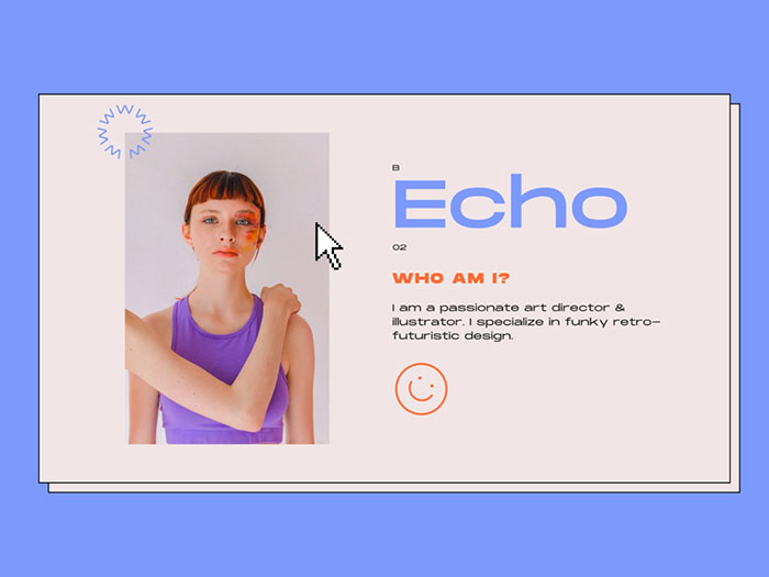 UX-Trend Nostalgia in hellblau und rosa mit 90s-Optik